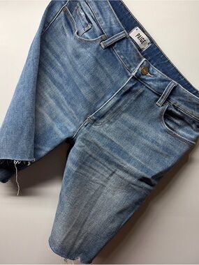 Paige Jax Women's Cut-Off Shorts, Size 31, Blue Kayson Distressed Raw Edge Denim